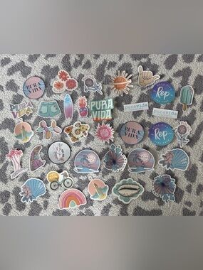 Lot Of 34 Pura Vida Bracelets Stickers Collectible RARE
